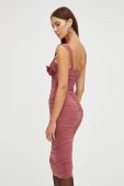 Сукня Bardot колір бордовий mini облягаюча (3568488)