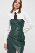 Сукня Bardot колір зелений mini облягаюча (3642449)