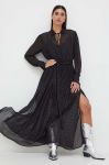 Сукня Twinset колір чорний maxi розкльошена (3591869)
