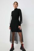 Сукня з домішкою вовни Twinset колір чорний maxi розкльошена