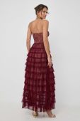 Сукня Twinset колір бордовий maxi розкльошена (3635344)