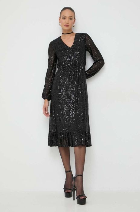 Сукня Twinset колір чорний midi розкльошена (3630327)