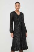 Сукня Twinset колір чорний midi розкльошена (3630327)
