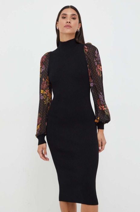 Сукня Twinset колір чорний midi облягаюча (3591877)