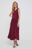 Сукня Dkny колір бордовий midi розкльошена