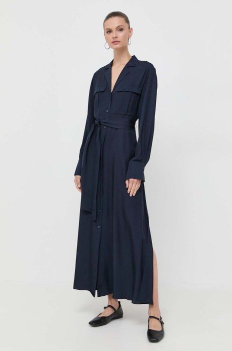 Сукня Ivy Oak колір синій maxi розкльошена