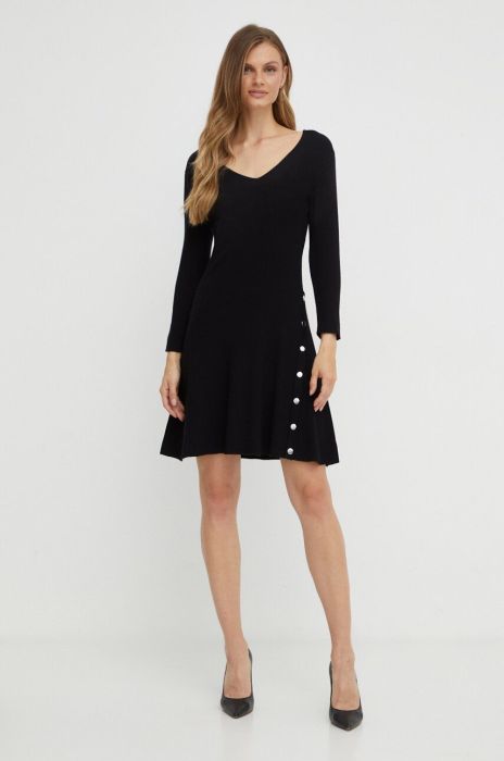 Сукня Morgan колір чорний mini розкльошена (3551438)
