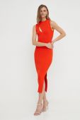 Сукня Morgan колір помаранчевий midi облягаюча