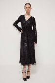 Сукня Rotate колір чорний midi розкльошена (3547713)