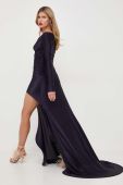 Сукня Victoria Beckham Ruffle Detail Gown колір фіолетовий mini облягаюча