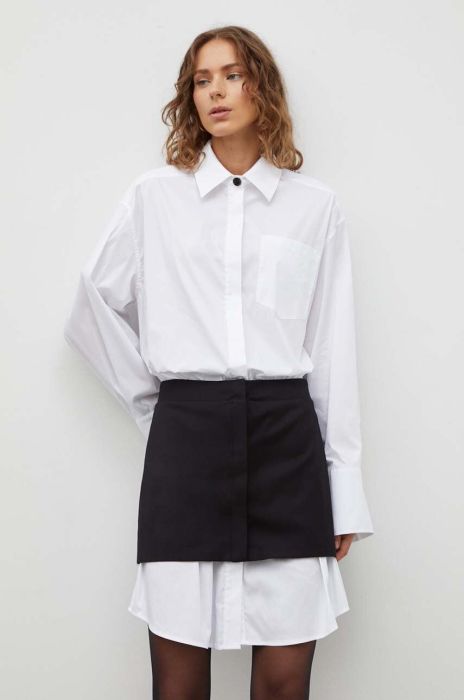 Сукня з домішкою вовни Remain колір чорний mini oversize