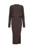Сукня і светр AllSaints MARGOT колір коричневий midi пряма