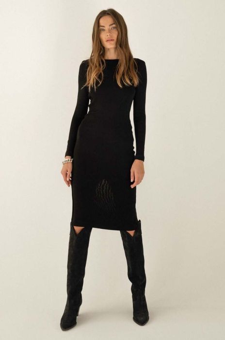 Сукня Saint Body колір чорний midi облягаюча (3645525)