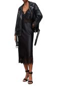 Сукня AllSaints Ophelia колір чорний midi облягаюча