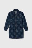 Дитяча джинсова сукня Guess midi пряма колір блакитний