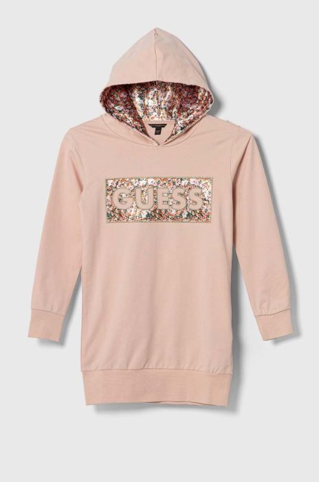 Дитяча бавовняна сукня Guess колір рожевий mini пряма (3366605)