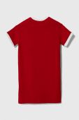 Дитяча бавовняна сукня adidas Originals колір червоний midi пряма