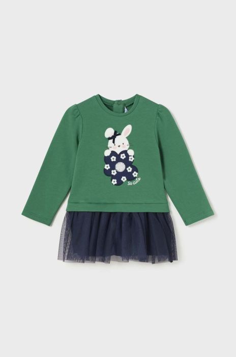 Сукня для немовлят Mayoral колір зелений mini розкльошена (3431176)