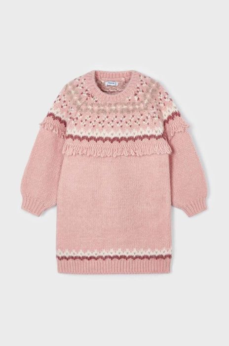 Дитяча сукня Mayoral колір рожевий midi пряма