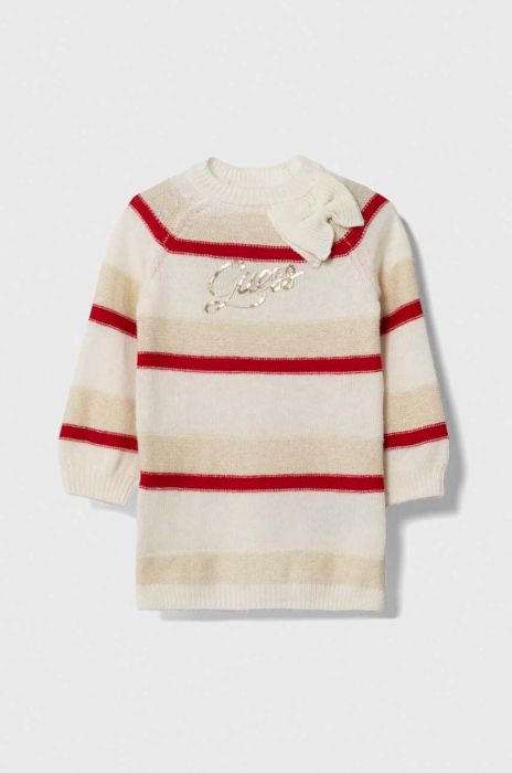 Дитяча сукня з домішкою вовни Guess колір бежевий mini пряма (3560211)