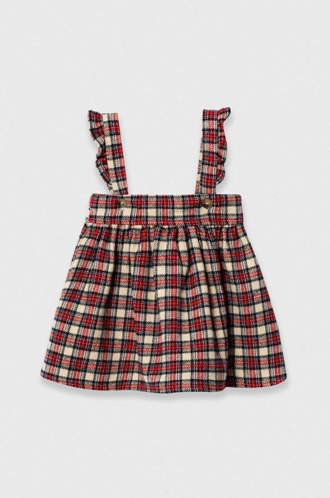 Дитяча бавовняна сукня United Colors of Benetton колір червоний mini розкльошена