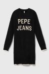 Дитяча сукня з домішкою вовни Pepe Jeans колір чорний mini oversize