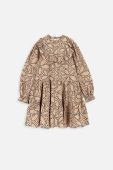 Дитяча бавовняна сукня Coccodrillo колір бежевий midi розкльошена