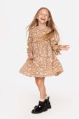 Дитяча бавовняна сукня Coccodrillo колір бежевий midi розкльошена