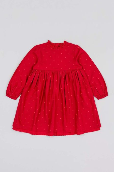 Дитяча бавовняна сукня zippy колір червоний mini розкльошена (3691385)