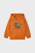 Дитяча кофта Mayoral колір помаранчевий з капюшоном з принтом (3410724)