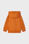 Дитяча кофта Mayoral колір помаранчевий з капюшоном з принтом (3410724)
