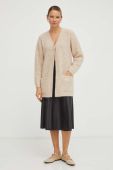 Вовняний кардиган Bruuns Bazaar колір бежевий