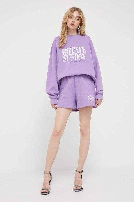 Бавовняна кофта Rotate жіноча колір фіолетовий з аплікацією