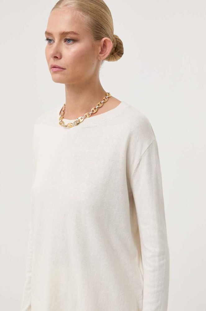 Шовковий светр Max Mara Leisure колір бежевий легкий (3416531)
