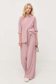 Сорочка Max Mara Leisure жіноча колір рожевий regular класичний комір