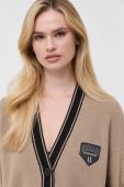Кардиган з домішкою вовни Armani Exchange колір бежевий