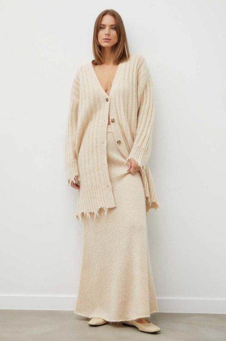 Вовняний кардиган Herskind колір бежевий легкий