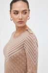 Светр з домішкою вовни Guess жіночий колір коричневий легкий