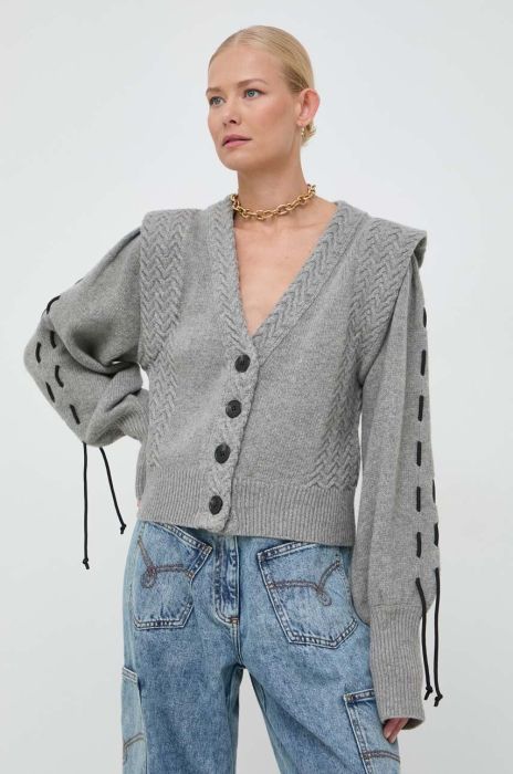 Вовняний кардиган Notes du Nord колір сірий
