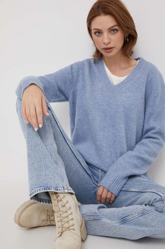 Светр з домішкою вовни Pepe Jeans Denisse жіночий колір блакитний