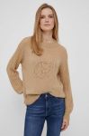Светр з домішкою вовни Joop! жіночий колір бежевий