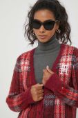 Кардиган з домішкою вовни Tommy Hilfiger колір бордовий теплий