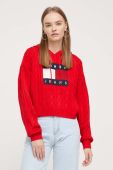 Светр Tommy Jeans жіночий колір червоний