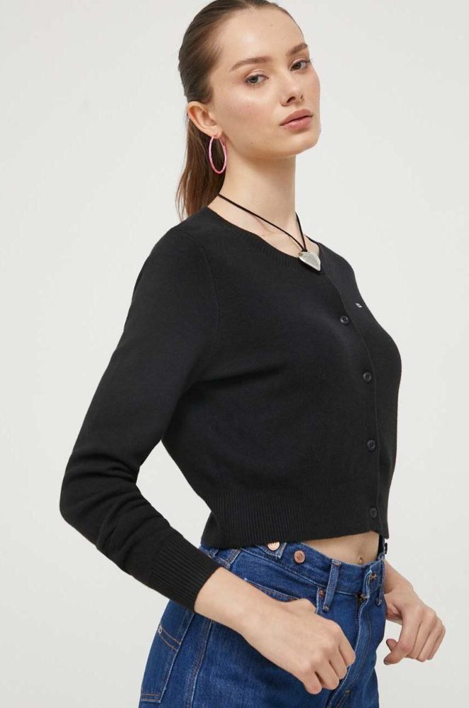 Джемпер Tommy Jeans жіночий колір чорний легкий (3432153)