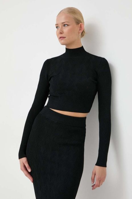 Лонгслів Marciano Guess жіночий колір чорний півгольф