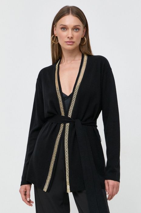 Кардиган з домішкою вовни Marciano Guess колір чорний легкий