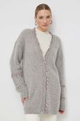 Кардиган з домішкою вовни Twinset колір сірий легкий