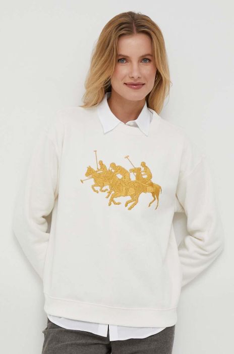 Кофта Polo Ralph Lauren колір бежевий з аплікацією