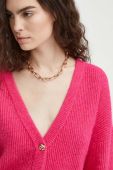 Вовняний кардиган Gestuz колір рожевий легкий