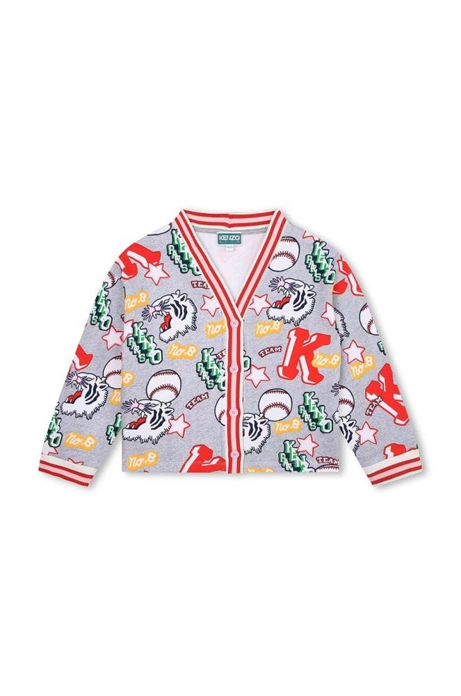 Дитячий бавовняний кардиган Kenzo Kids колір сірий (3410961)